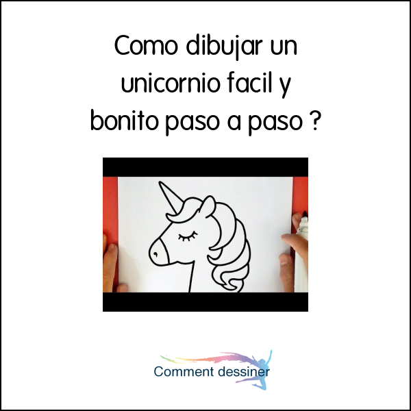 Como dibujar un unicornio facil y bonito paso a paso